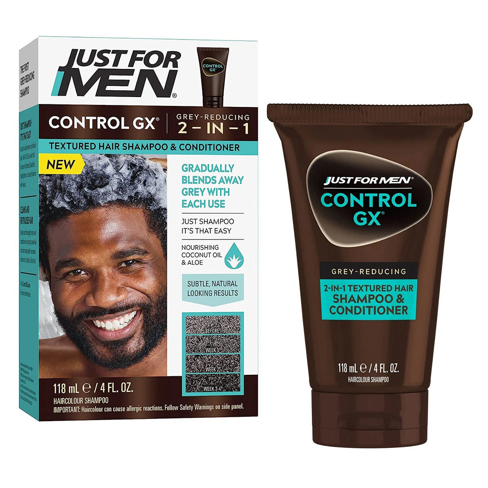 Just For Men Control GX Hair Grey Reducing 2 in 1 Shampoo and Conditioner 4Oz (118ml)